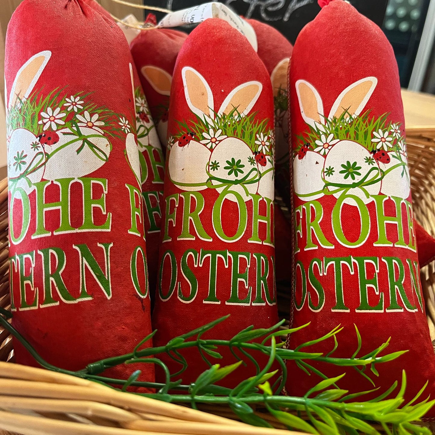 "Frohe Ostern" Rindersalami Hausmachern Art