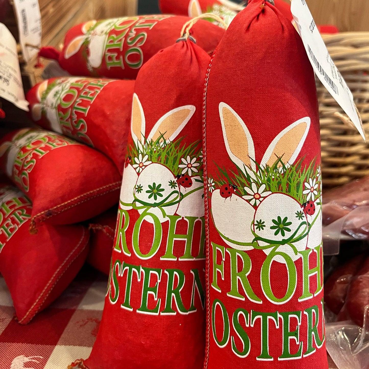 "Frohe Ostern" Rindersalami Hausmachern Art